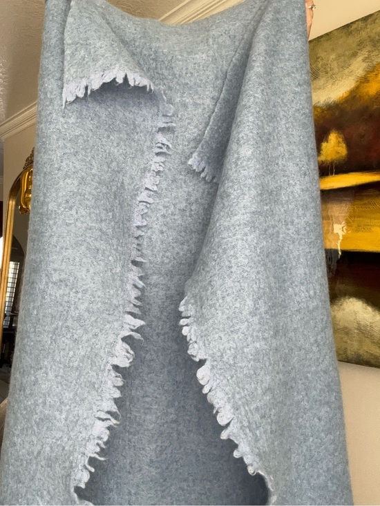 Gammatex Other - Gammatex Blue Fringe Wool throw on blanket sz 50х55